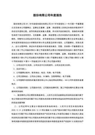 股份有限公司年度报告