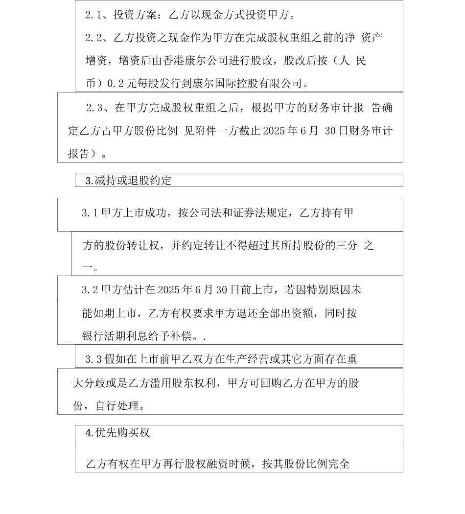 股权融资合作协议_第3页