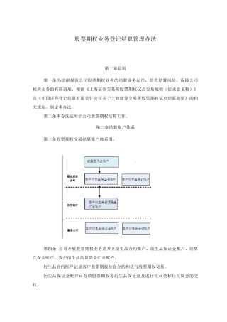 股票期权业务登记结算管理办法股票期权业务会计核算暂行办法