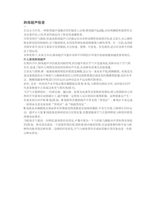肺部超声检查