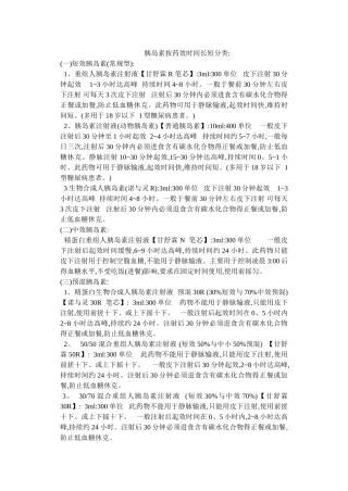 胰岛素的使用方法及注意事项