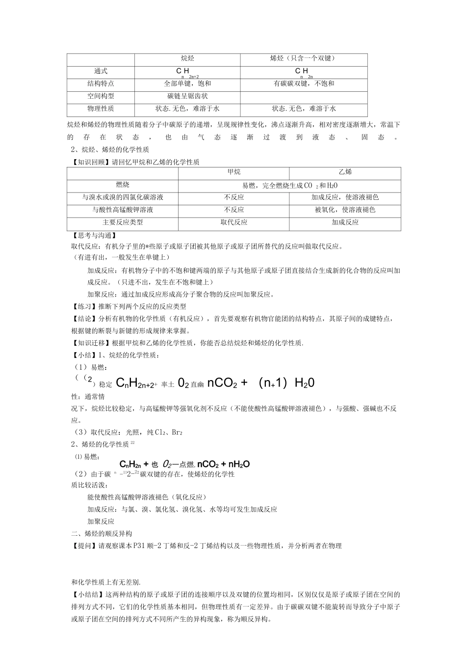 脂肪烃教学设计_第2页