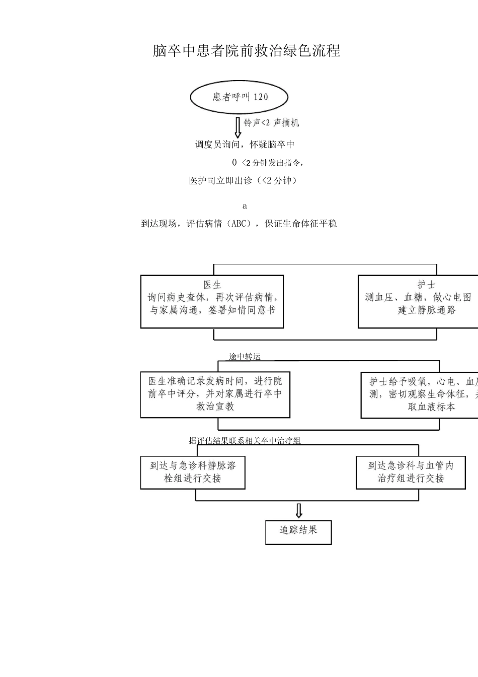 脑卒中患者院前救治绿色流程_第1页