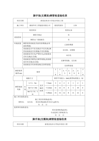 脚手架量化验收
