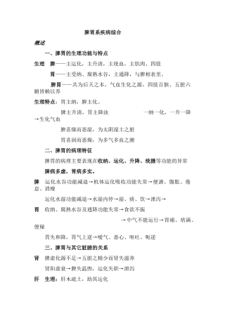 脾胃系疾病综合