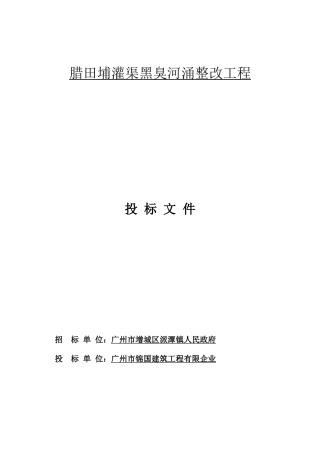 腊田埔灌渠黑臭河涌整治工程-施工组织设计概述