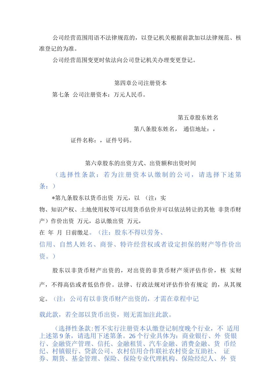 自然人独资有限公司设执行董事章程_第2页