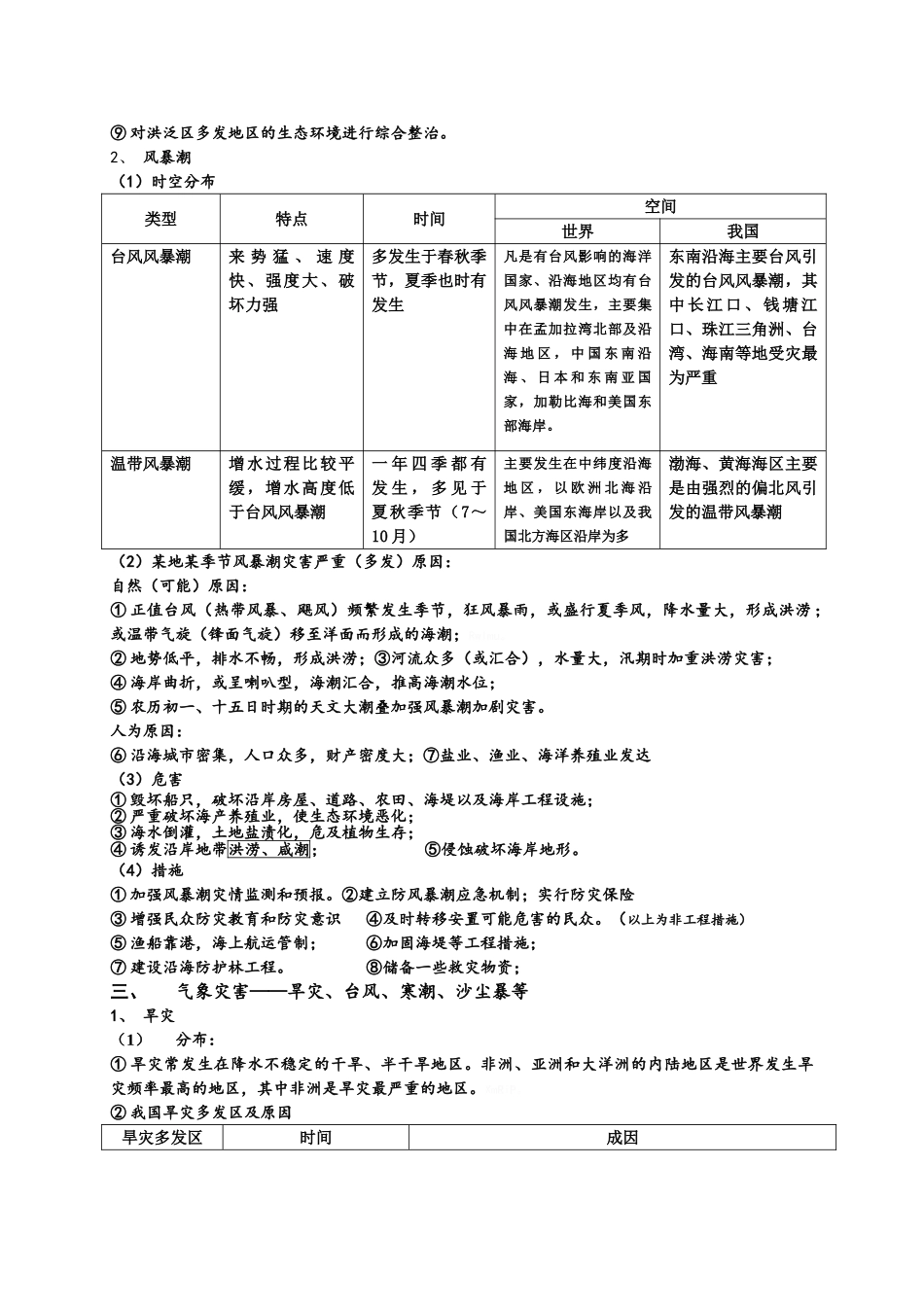 自然灾害与防治知识总结_第3页