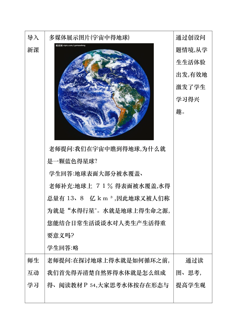 自然界的水循环教学设计_第3页