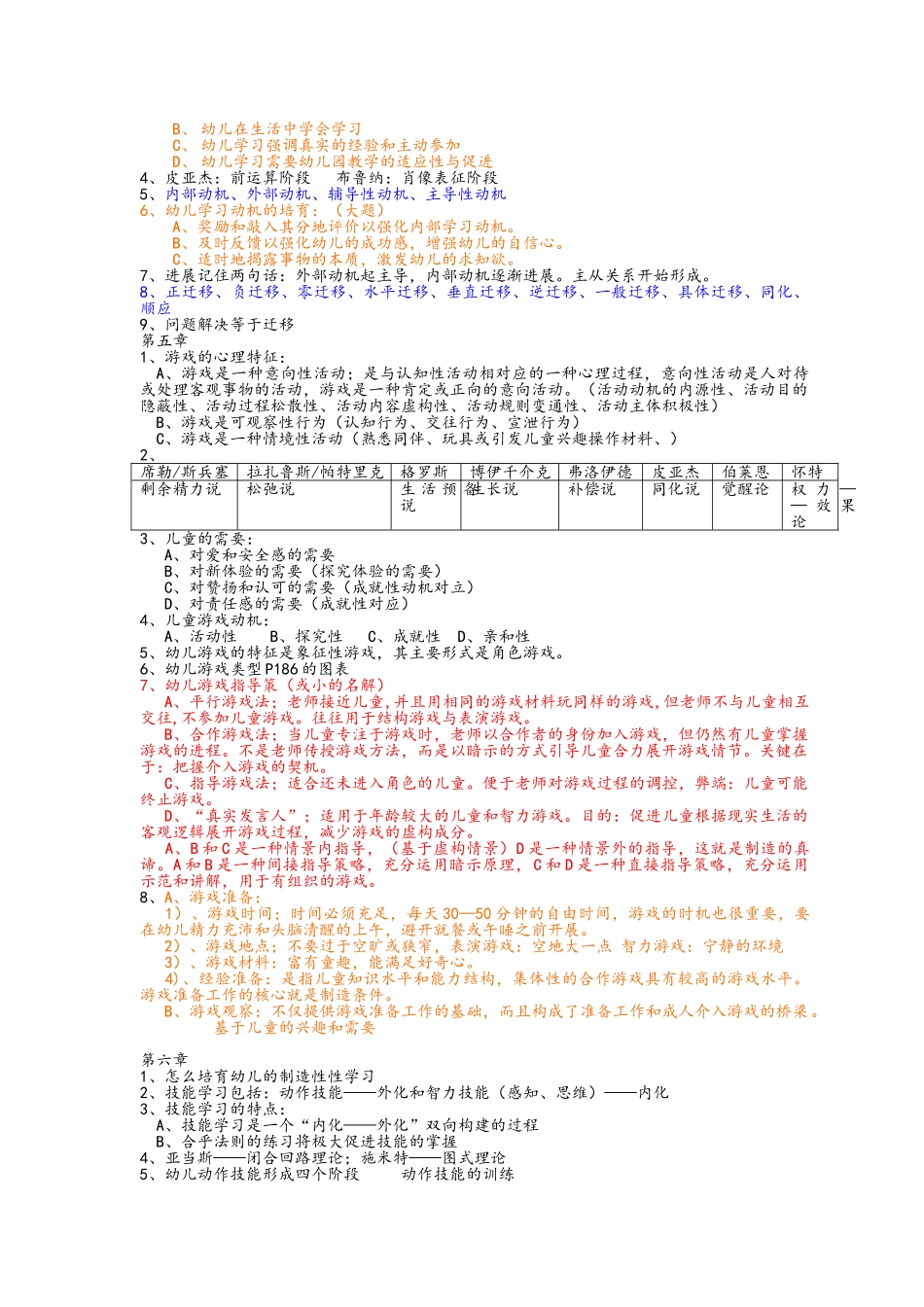 自考00882学前教育心理学学习重点_第2页