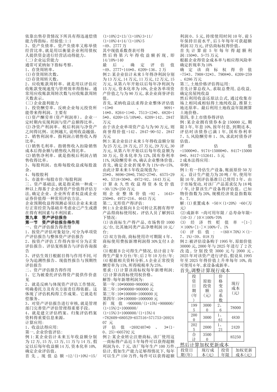 自考《资产评估》复习资料_第3页