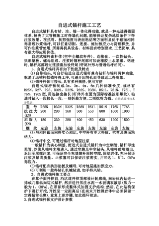 自进式锚杆施工工艺