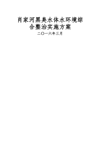 臭水体整治实施方案
