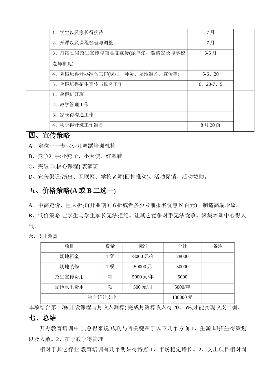 舞蹈培训中心运营方案_第3页
