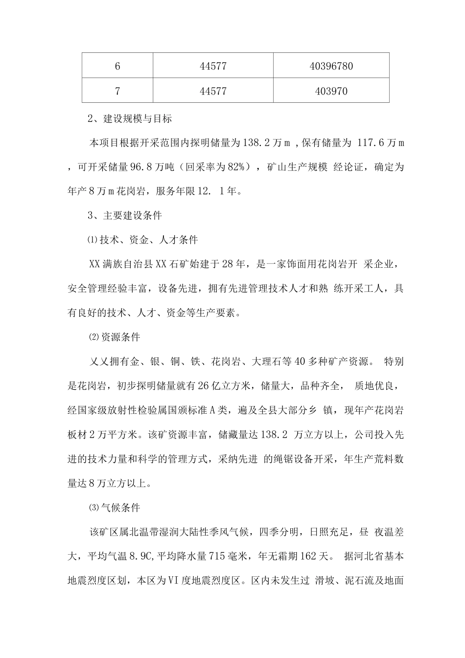 花岗岩开采建设项目可行性研究报告_第3页