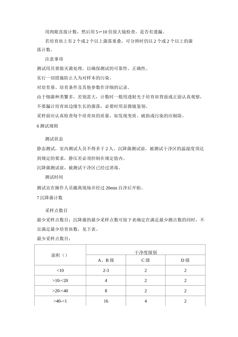 药业公司洁净区房间沉降菌静态测试方案_第2页