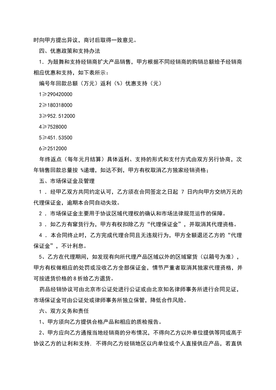 药品代理经销合同(范本)_第2页