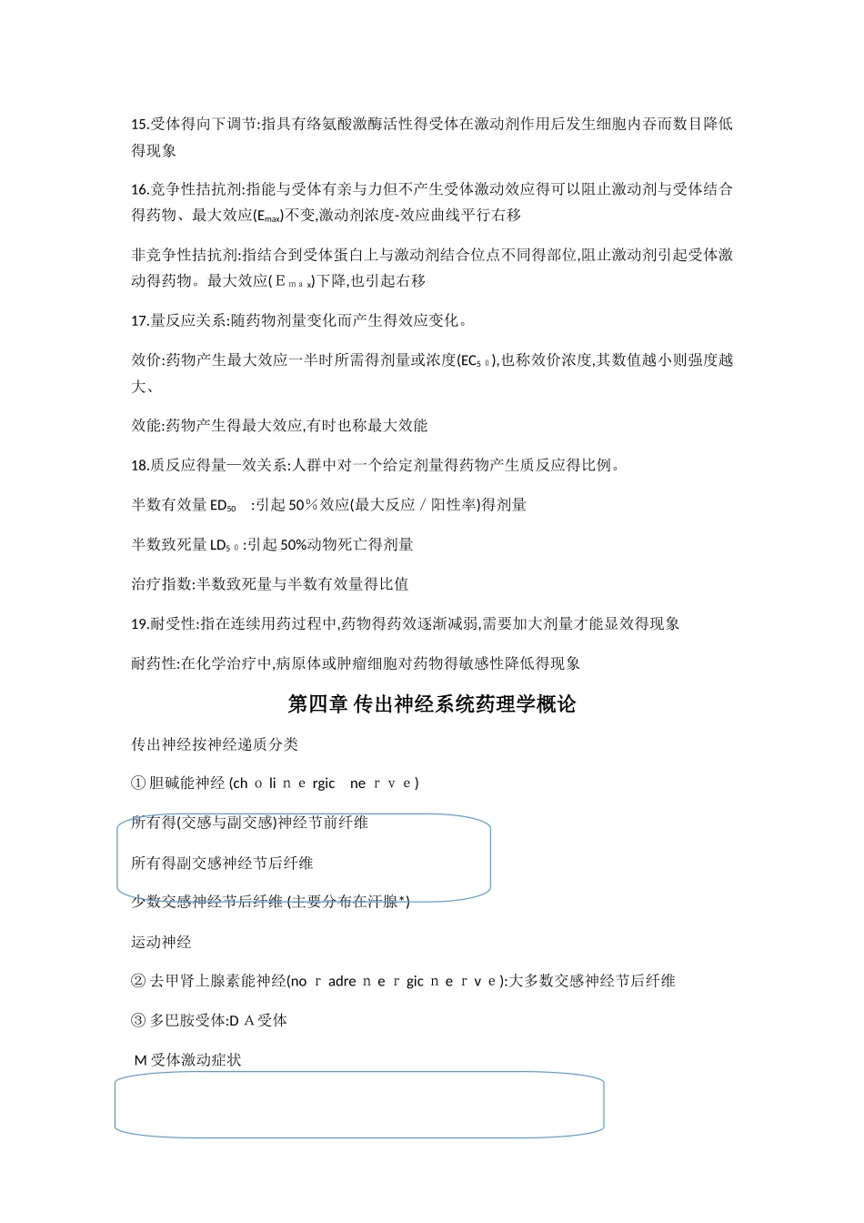 药理学重点笔记复习各章总结_第3页