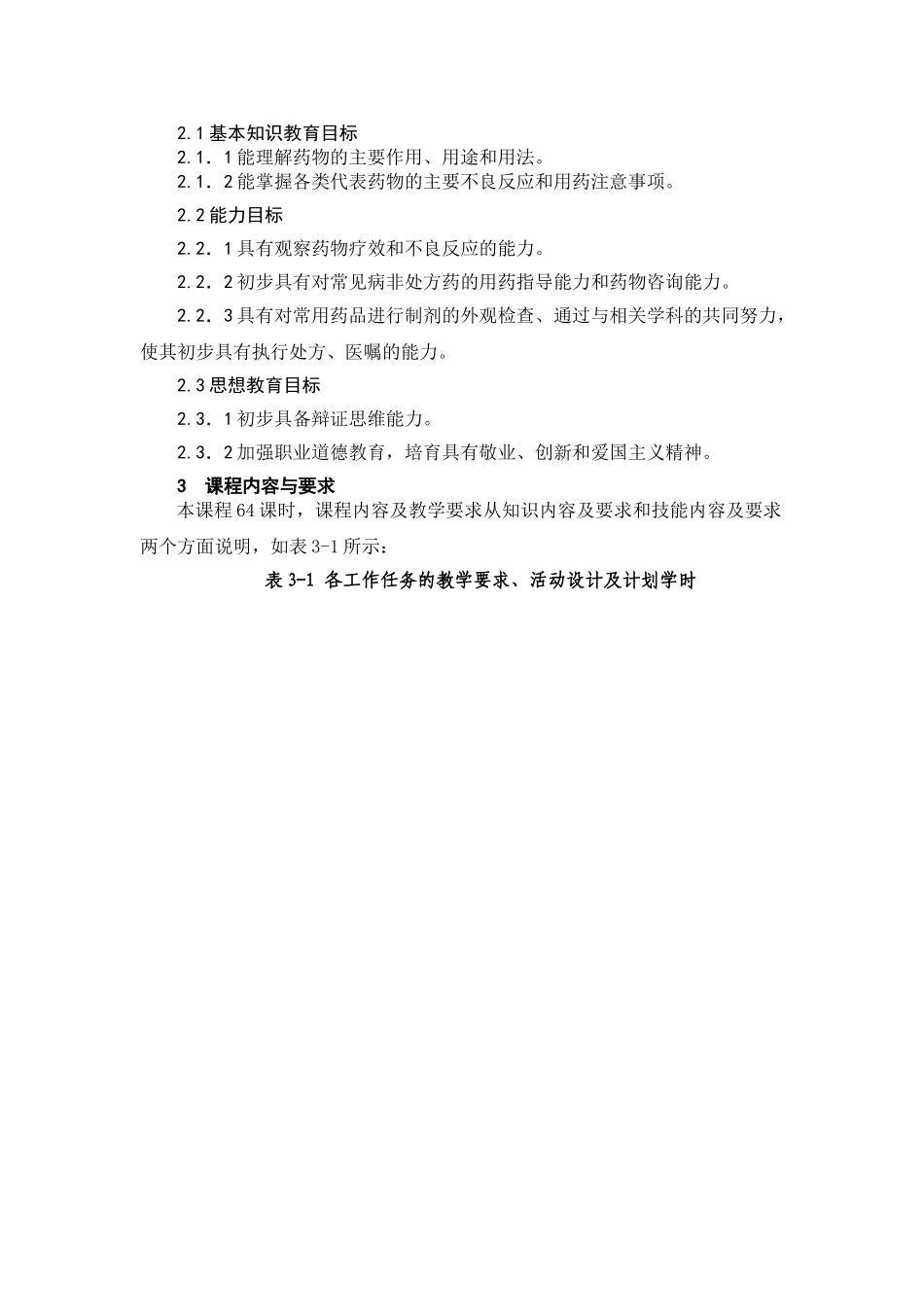 药理学课程标准_第3页
