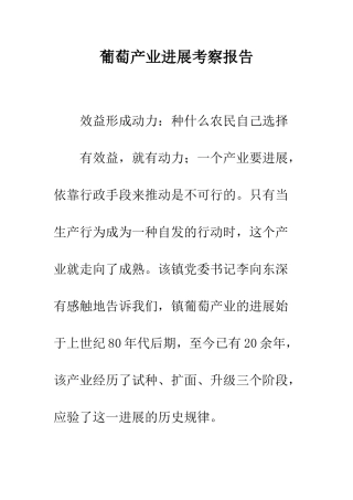 葡萄产业发展考察报告