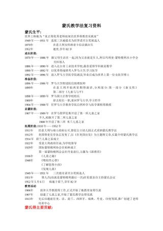 蒙氏教学法学习资料