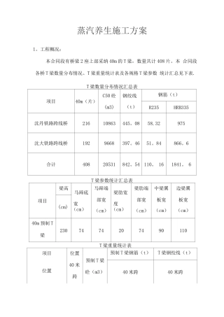 蒸汽养生施工方案