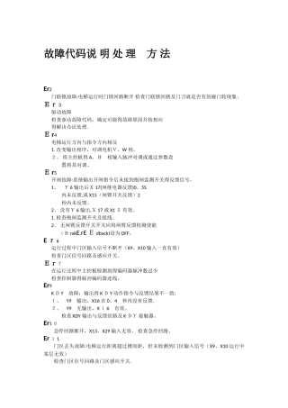 蓝光故障代码及处理方法