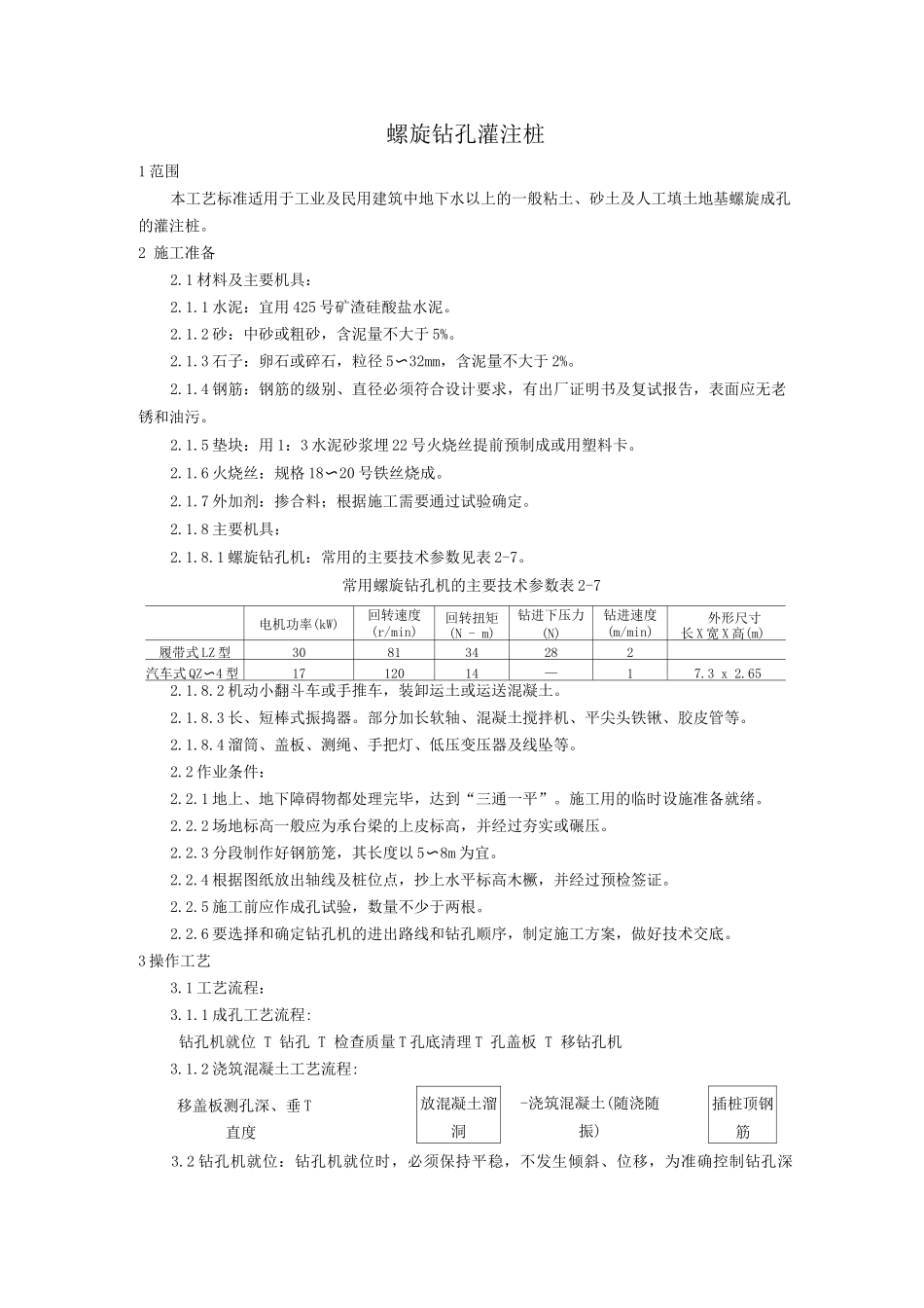 螺旋钻孔灌注桩施工工艺_第1页
