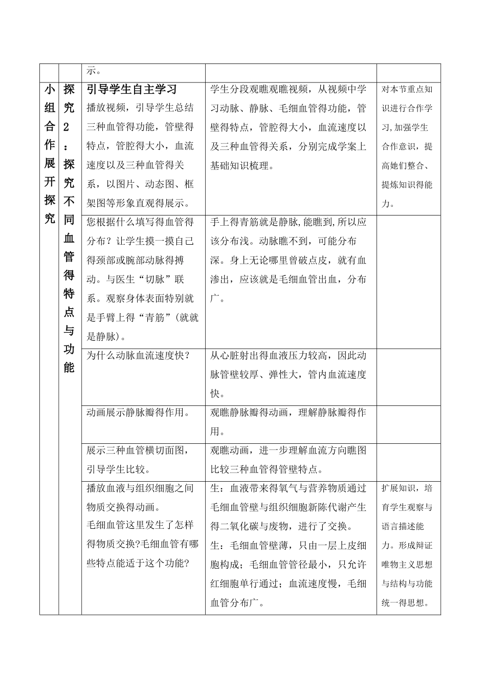血流的管道血管教学设计_第3页