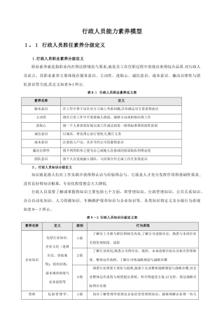 行政人员能力素质模型