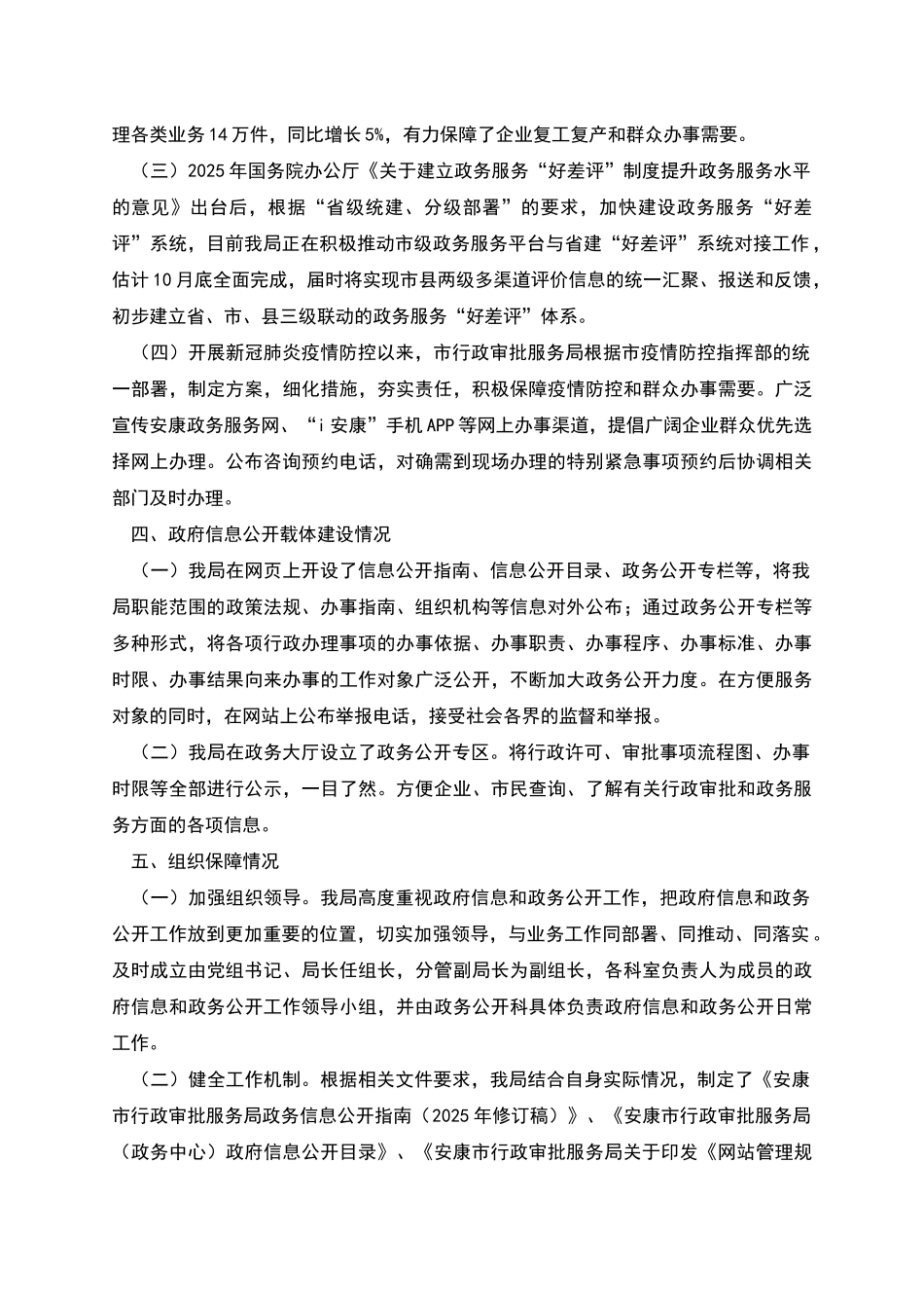 行政审批服务局2025年政务公开工作自查报告_第2页