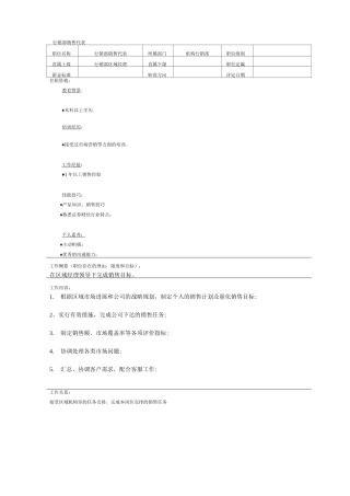 行销人员岗位职责