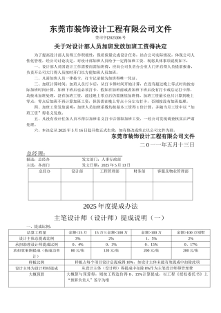 装饰公司设计师提成办法