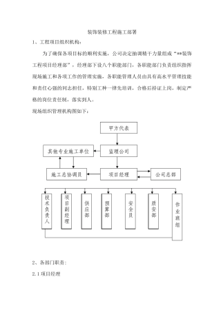 装饰装修工程施工部署