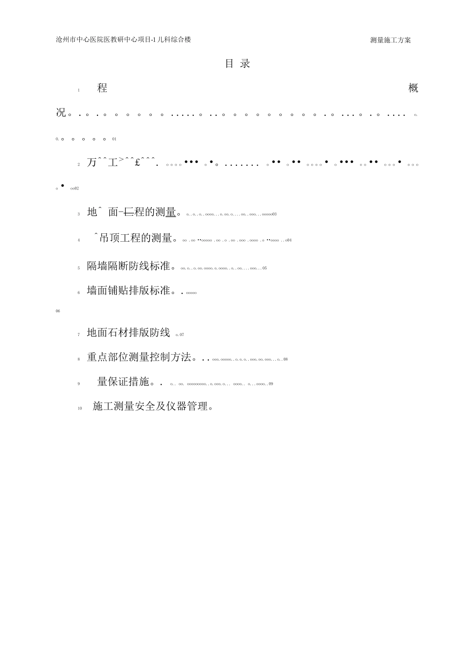 装饰装修工程测量施工方案_第1页