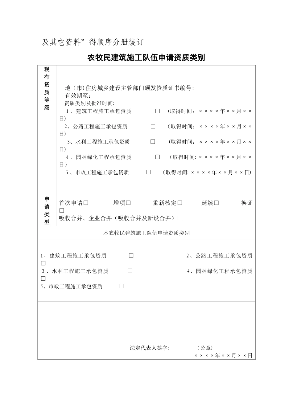 西藏自治区农牧民施工队伍资质申请表附件1_第2页