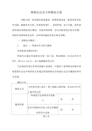 视频会议及大屏测试方案