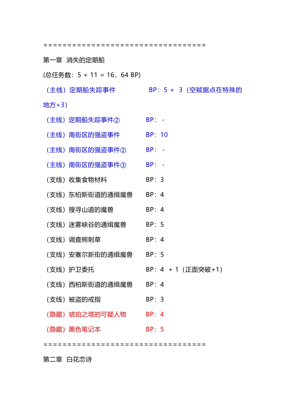 游戏攻略：空之轨迹全BP整理_第2页