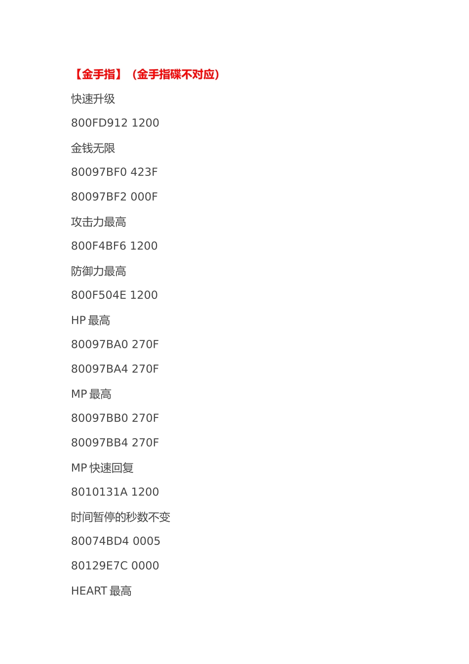 PS1-SS游戏：《恶魔城-月下夜想曲》金手指_第1页