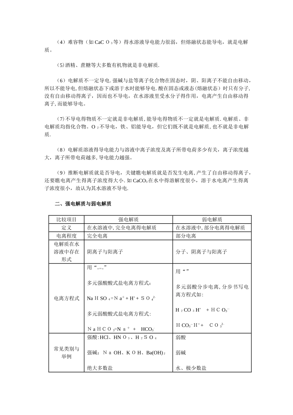 解读电解质和非电解质 强电解质和弱电解质_第2页