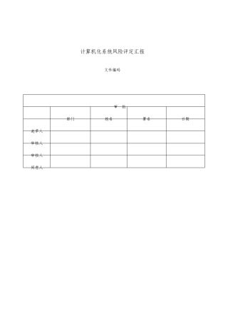 计算机化系统风险评估报告