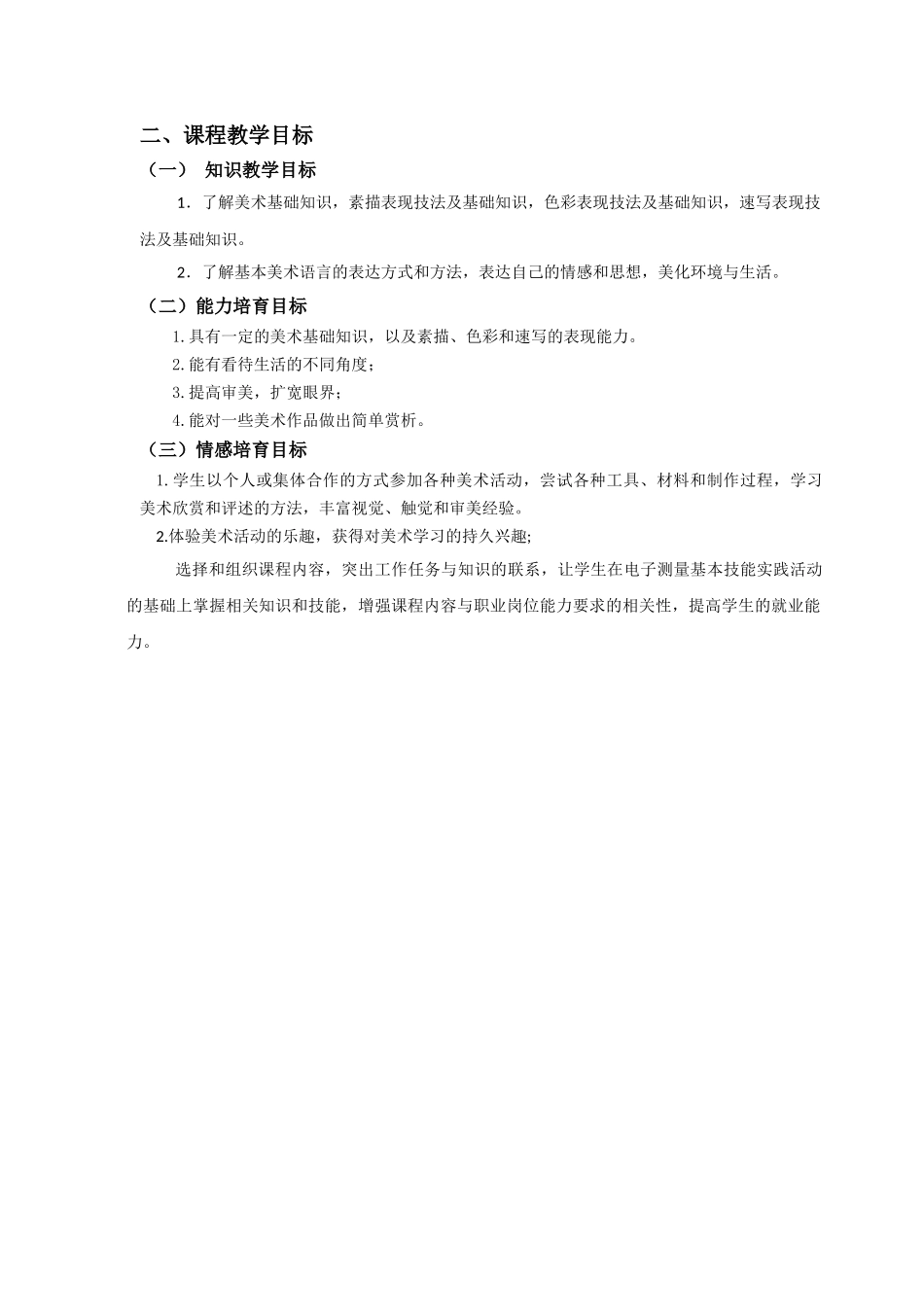 计算机应用专业《计算机美术基础》课程标准_第2页