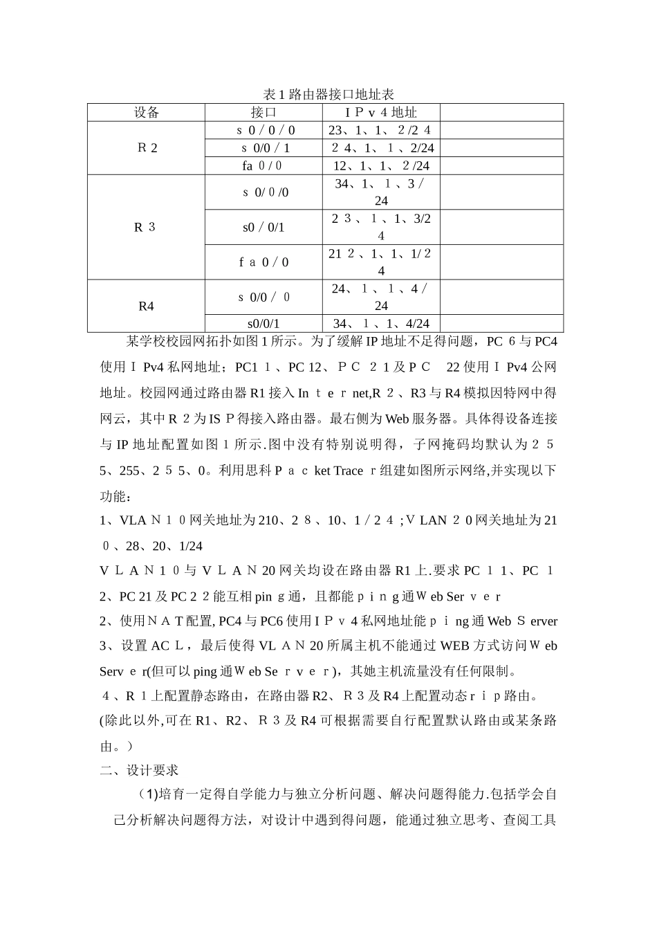 计算机网络课程设计报告书_第2页