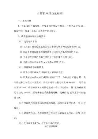 计算机网络质量标准