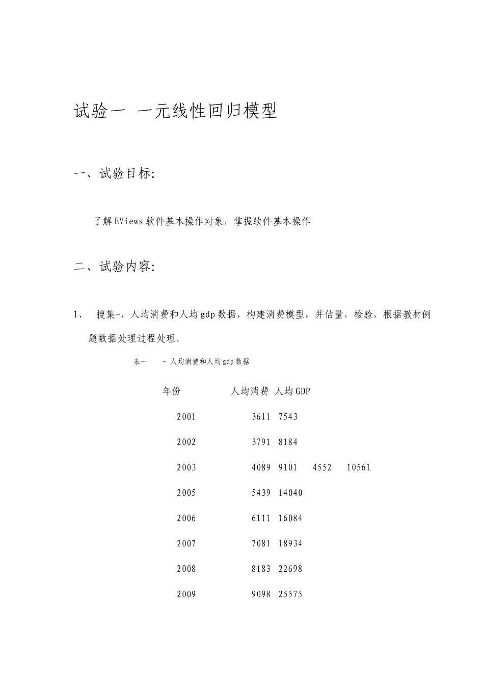 计量经济学实验报告_第1页