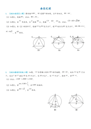 2026年中考数学压轴题专项练习-垂径定理（学生版+名师详解版）