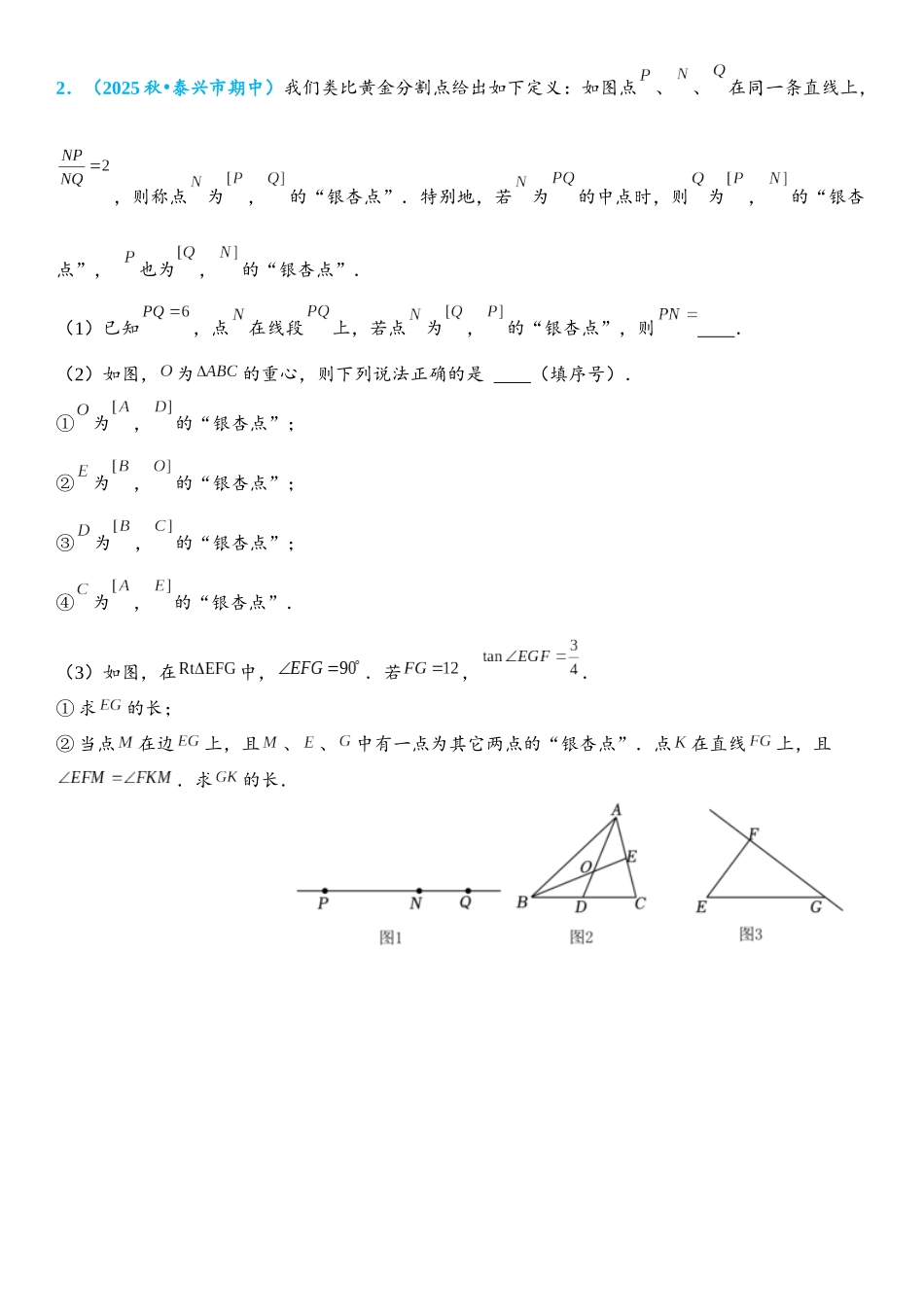 2026年中考数学压轴题专项练习-三角形中的新定义问题（学生版+名师详解版）_第2页