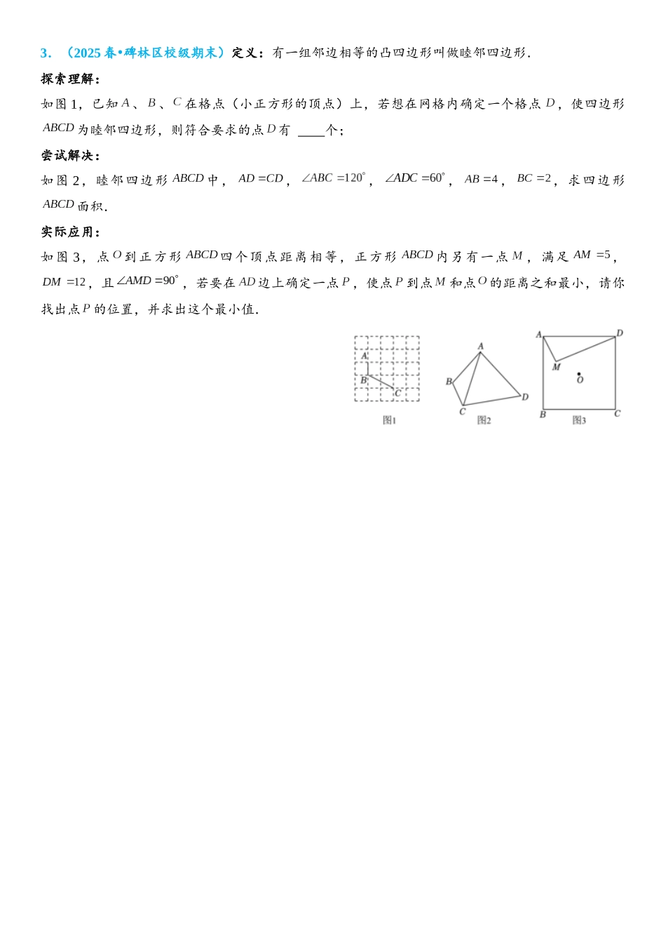 2026年中考数学压轴题专项练习-四边形中的新定义问题（学生版+名师详解版）_第3页