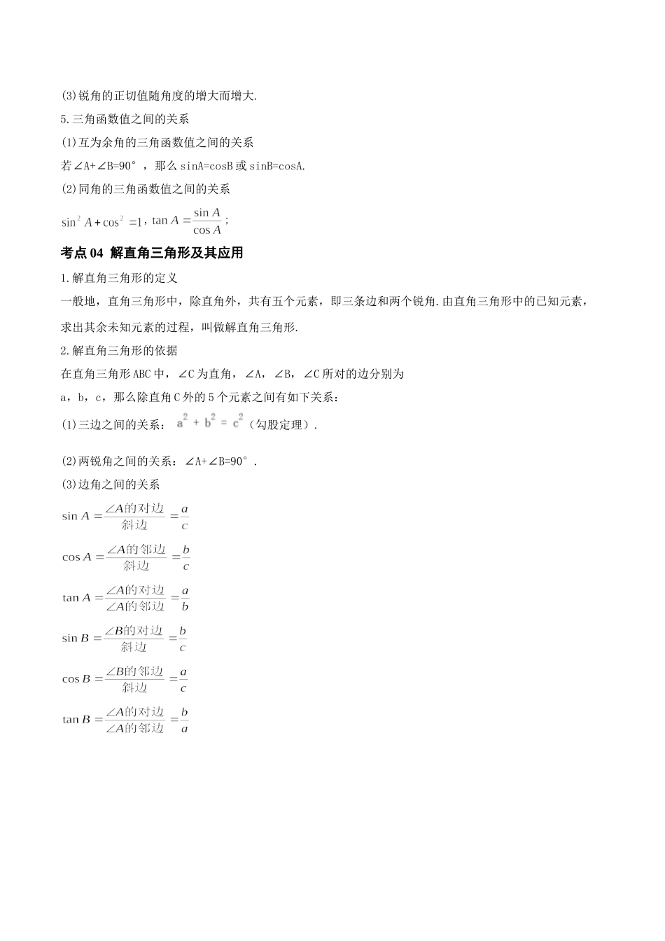 2026年中考数学一轮复习第11讲  勾股定理与锐角三角函数（知识点梳理）（记诵版）_第3页