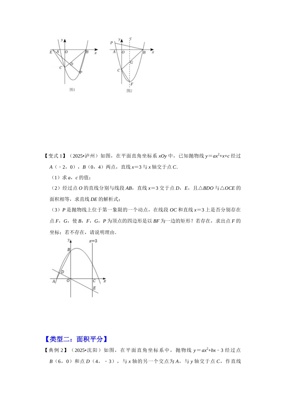 2026中考数学《重难点解读+专项训练》专题03  二次函数与面积有关的问题（学生版+名师详解版）_第3页